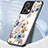 Silicone Frame Flowers Mirror Case Cover S01 for Oppo Reno8 5G