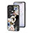 Silicone Frame Flowers Mirror Case Cover S01 for Oppo Reno8 5G Black