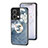 Silicone Frame Flowers Mirror Case Cover S01 for Oppo Reno8 5G Blue