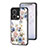 Silicone Frame Flowers Mirror Case Cover S01 for Oppo Reno8 5G White