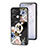 Silicone Frame Flowers Mirror Case Cover S01 for Oppo Reno8 Pro+ Plus 5G Black