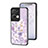 Silicone Frame Flowers Mirror Case Cover S01 for Oppo Reno8 Pro+ Plus 5G Clove Purple
