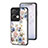 Silicone Frame Flowers Mirror Case Cover S01 for Oppo Reno8 Pro+ Plus 5G White