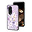 Silicone Frame Flowers Mirror Case Cover S01 for Oppo Reno8 T 4G Clove Purple