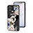 Silicone Frame Flowers Mirror Case Cover S01 for Oppo Reno9 5G Black