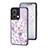 Silicone Frame Flowers Mirror Case Cover S01 for Oppo Reno9 5G Clove Purple