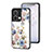 Silicone Frame Flowers Mirror Case Cover S01 for Oppo Reno9 Pro 5G White