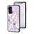 Silicone Frame Flowers Mirror Case Cover S01 for Samsung Galaxy F13 4G Clove Purple