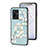 Silicone Frame Flowers Mirror Case Cover S01 for Vivo iQOO Z6x Cyan