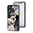 Silicone Frame Flowers Mirror Case Cover S01 for Vivo Y02S Black