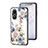 Silicone Frame Flowers Mirror Case Cover S01 for Vivo Y02S White
