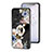 Silicone Frame Flowers Mirror Case Cover S01 for Xiaomi Poco F4 5G Black