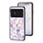 Silicone Frame Flowers Mirror Case Cover S01 for Xiaomi Redmi Note 11R 5G Clove Purple