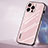 Silicone Frame Mirror Case Cover AT1 for Apple iPhone 13 Pro Max Rose Gold