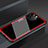 Silicone Frame Mirror Case Cover M01 for Apple iPhone 14 Pro Red