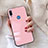 Silicone Frame Mirror Case Cover M02 for Huawei Nova 3e Pink