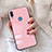 Silicone Frame Mirror Case Cover M02 for Huawei P20 Lite Pink