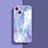 Silicone Frame Mirror Case Cover M05 for Apple iPhone 13 Mini Purple