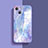 Silicone Frame Mirror Case Cover M05 for Apple iPhone 14 Plus Purple