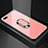 Silicone Frame Mirror Case Cover with Magnetic Finger Ring Stand A01 for Oppo A12e Pink