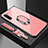 Silicone Frame Mirror Case Cover with Magnetic Finger Ring Stand A01 for Samsung Galaxy Note 10 5G