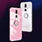 Silicone Frame Mirror Case Cover with Magnetic Finger Ring Stand for Oppo A9