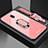 Silicone Frame Mirror Case Cover with Magnetic Finger Ring Stand for Xiaomi Redmi 8A Pink