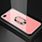 Silicone Frame Mirror Case Cover with Magnetic Finger Ring Stand for Xiaomi Redmi Go Rose Gold