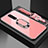 Silicone Frame Mirror Case Cover with Magnetic Finger Ring Stand for Xiaomi Redmi K30i 5G Pink