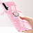 Silicone Frame Mirror Case Cover with Magnetic Finger Ring Stand T02 for Huawei Nova 5