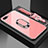 Silicone Frame Mirror Case Cover with Magnetic Finger Ring Stand T02 for Oppo RX17 Neo