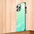 Silicone Frame Mirror Rainbow Gradient Case Cover AT1 for Apple iPhone 13 Pro Max Matcha Green