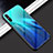 Silicone Frame Mirror Rainbow Gradient Case Cover for Huawei Enjoy 10e Cyan