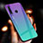 Silicone Frame Mirror Rainbow Gradient Case Cover for Huawei Enjoy 9s Cyan