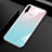 Silicone Frame Mirror Rainbow Gradient Case Cover for Huawei Honor 9X Pro Cyan