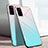 Silicone Frame Mirror Rainbow Gradient Case Cover for Huawei Honor V30 5G Cyan