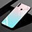 Silicone Frame Mirror Rainbow Gradient Case Cover for Huawei Nova 4e Cyan