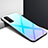Silicone Frame Mirror Rainbow Gradient Case Cover for Huawei Nova 7 5G Sky Blue