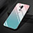 Silicone Frame Mirror Rainbow Gradient Case Cover for LG G7 Sky Blue