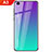 Silicone Frame Mirror Rainbow Gradient Case Cover for Oppo A3 Cyan