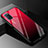 Silicone Frame Mirror Rainbow Gradient Case Cover for Oppo A72 Red and Black