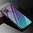 Silicone Frame Mirror Rainbow Gradient Case Cover for Oppo A92s 5G Cyan