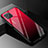 Silicone Frame Mirror Rainbow Gradient Case Cover for Oppo Reno4 Z 5G Red and Black