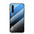 Silicone Frame Mirror Rainbow Gradient Case Cover for Realme 6 Blue