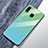 Silicone Frame Mirror Rainbow Gradient Case Cover for Samsung Galaxy A40 Cyan