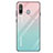 Silicone Frame Mirror Rainbow Gradient Case Cover for Samsung Galaxy A8s SM-G8870 Cyan