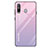 Silicone Frame Mirror Rainbow Gradient Case Cover for Samsung Galaxy A8s SM-G8870 Pink
