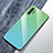 Silicone Frame Mirror Rainbow Gradient Case Cover for Samsung Galaxy Note 10 Plus Cyan