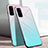 Silicone Frame Mirror Rainbow Gradient Case Cover for Samsung Galaxy S20 5G Cyan