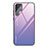 Silicone Frame Mirror Rainbow Gradient Case Cover for Samsung Galaxy S21 Ultra 5G Clove Purple